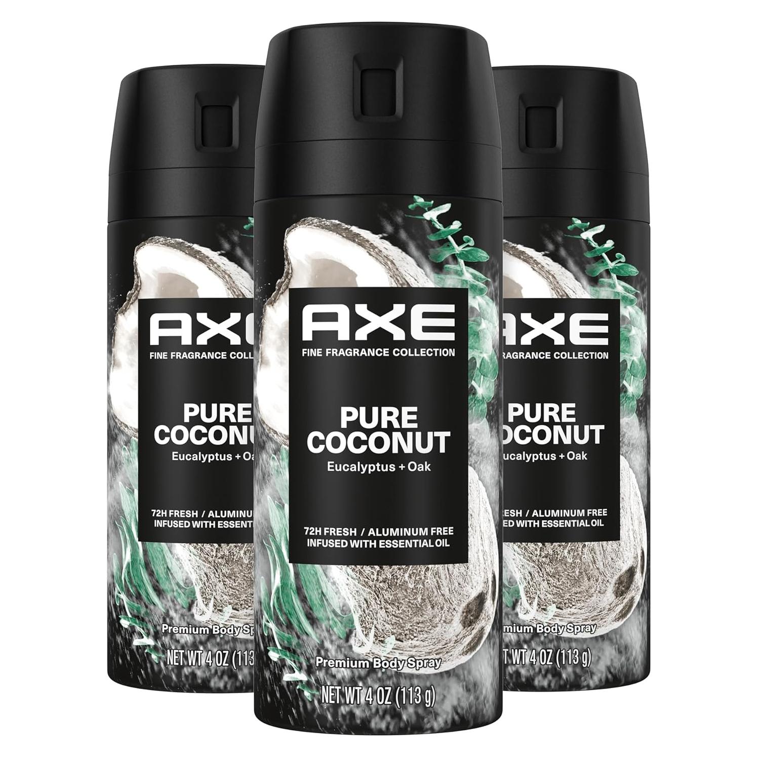 Desodorante Spray Corporal AXE Coco Puro 113.4 g - 3 Unidades