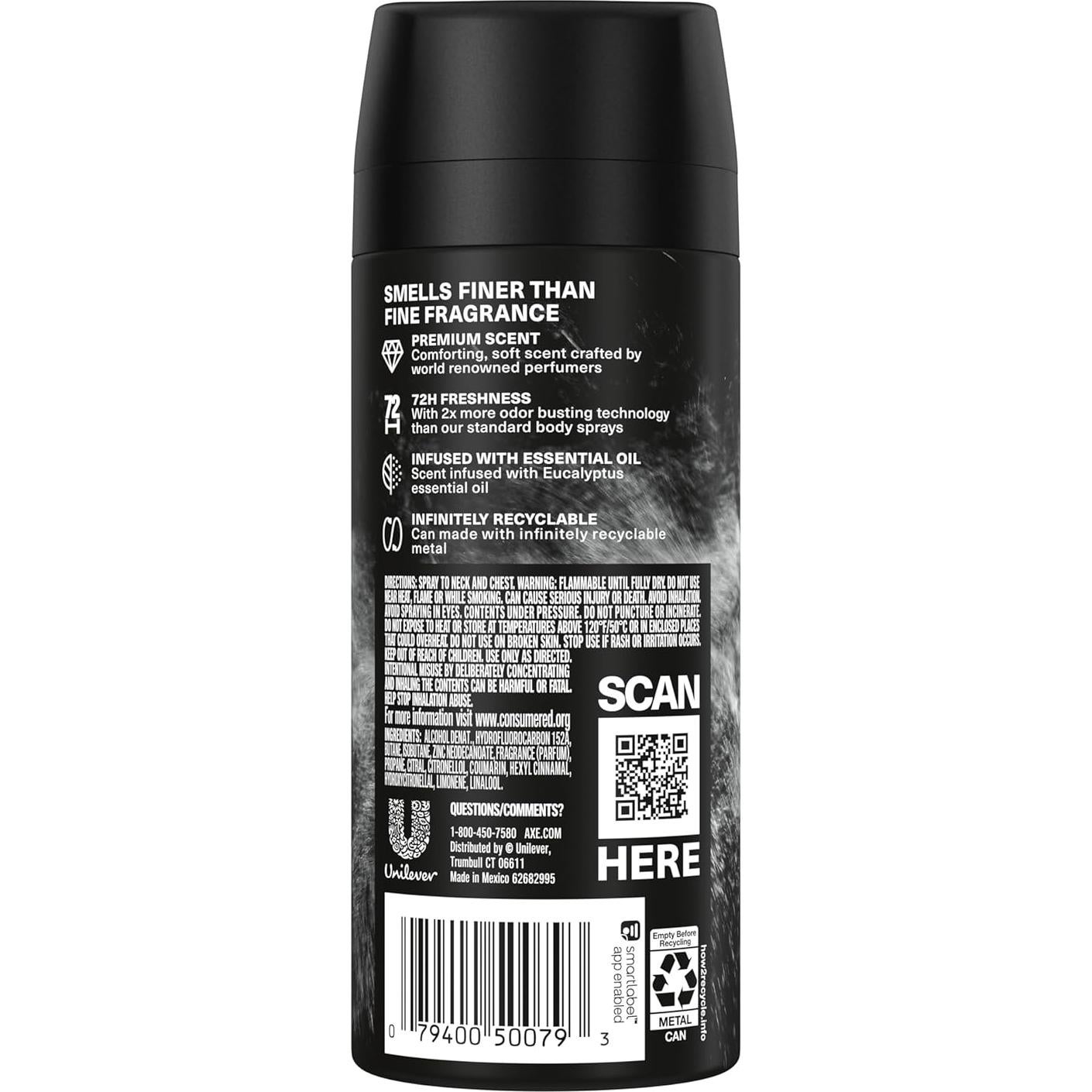 Desodorante Spray Corporal AXE Coco Puro 113.4 g - 3 Unidades
