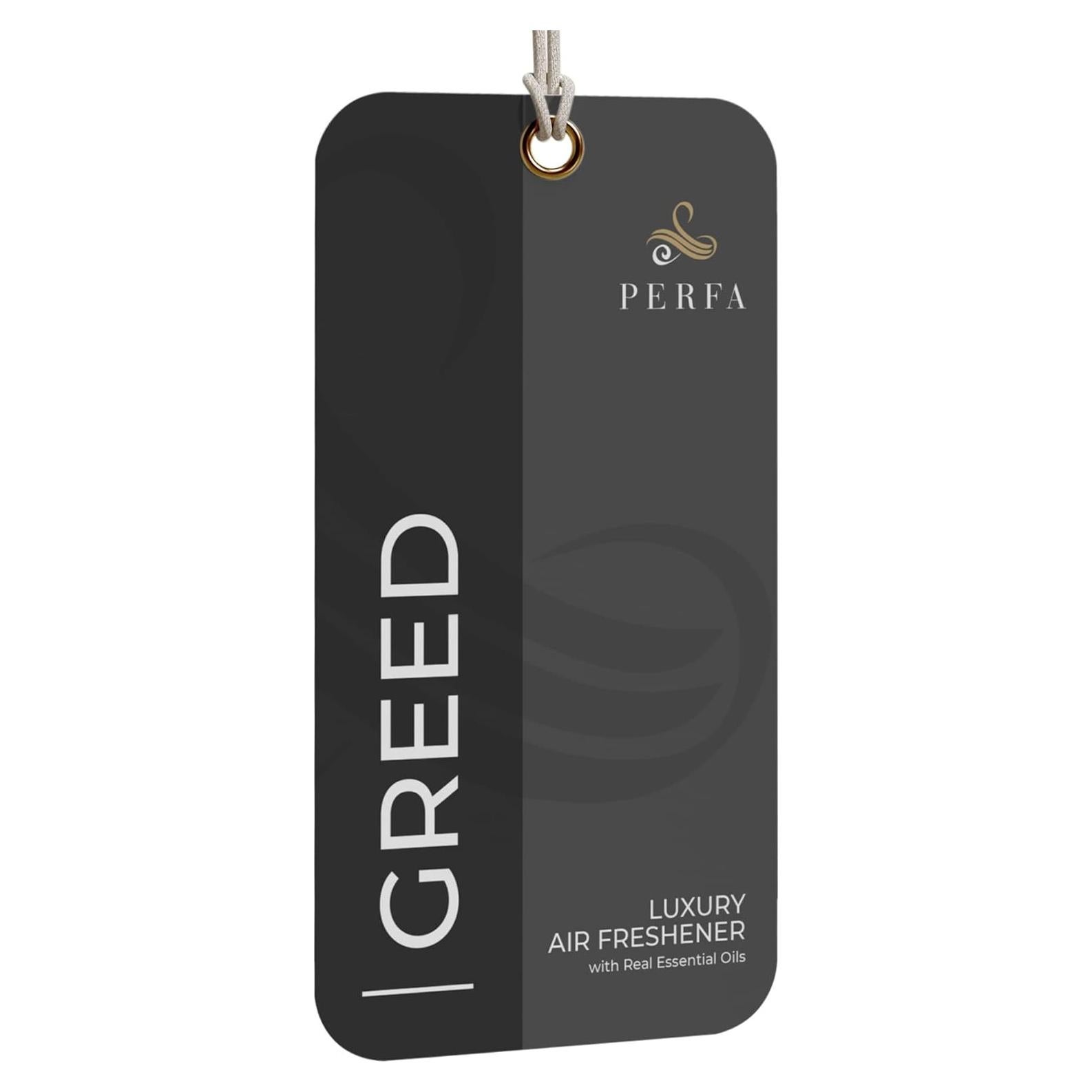 Ambientador de coche Greed Perfa | Fragancia fuerte 15cm