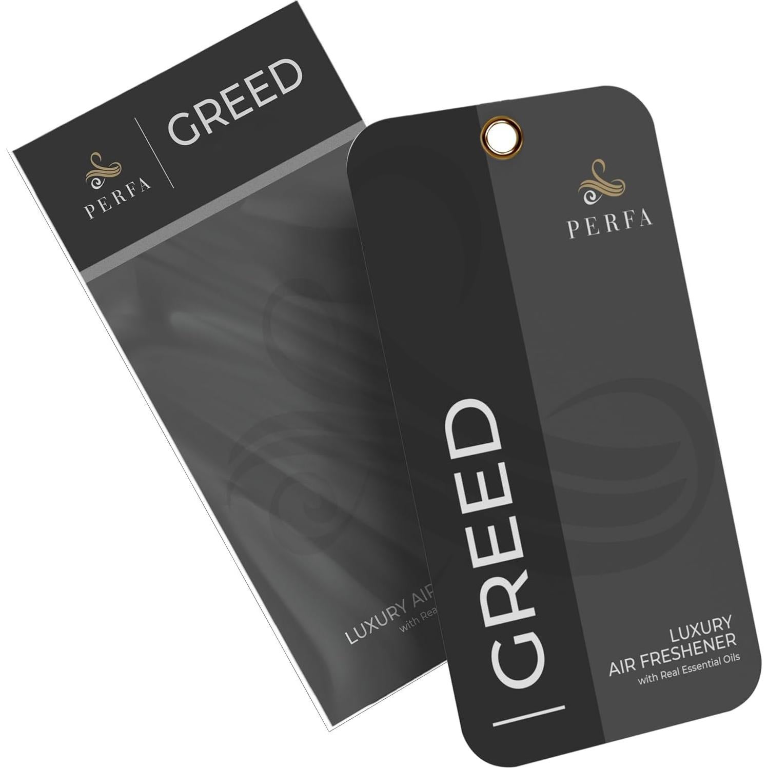 Ambientador de coche Greed Perfa | Fragancia fuerte 15cm