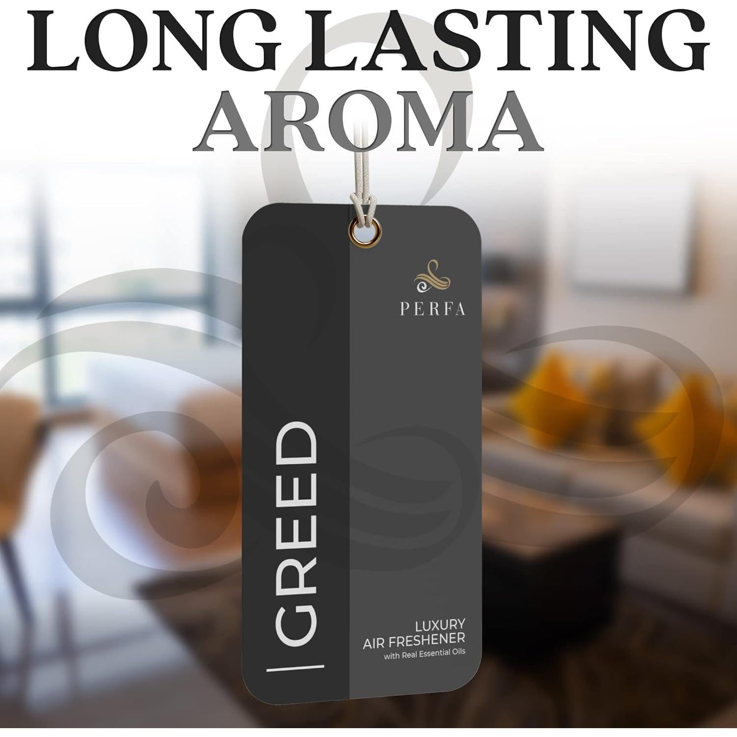 Ambientador de coche Greed Perfa | Fragancia fuerte 15cm