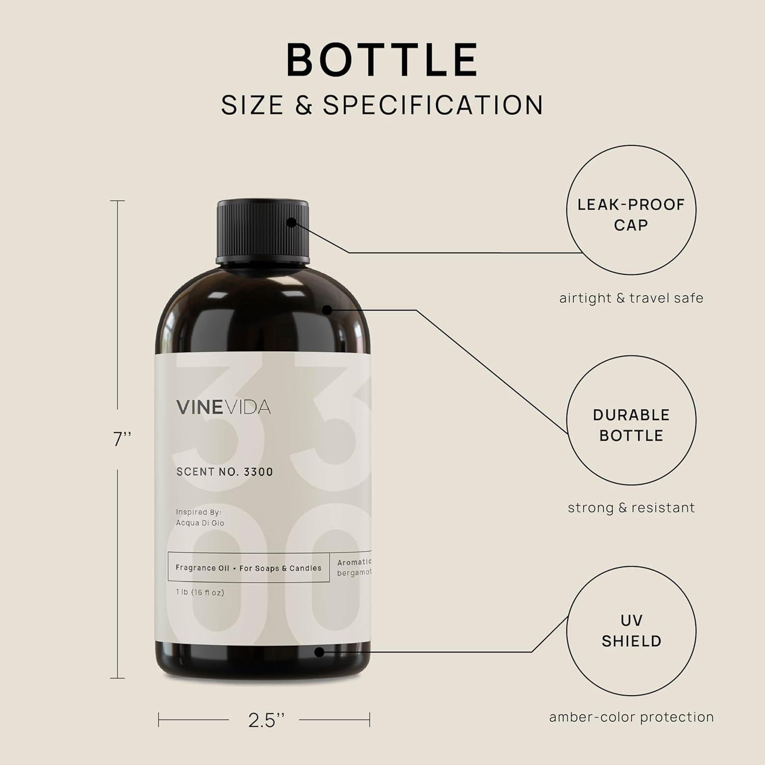 Aceite de Fragancia VINEVIDA Acqua Di Gio 473ml para Jabón y Velas