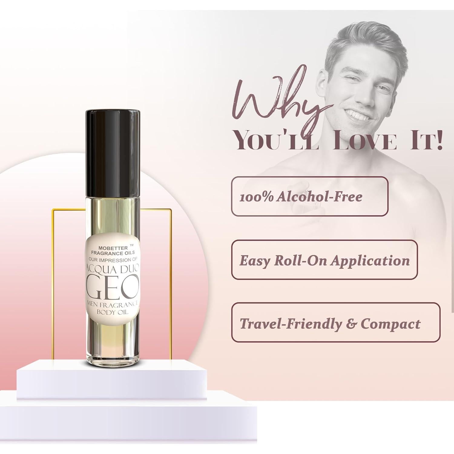 Aceite de Fragancia MoBetter Aqua Duo Geo 10ml Roll On Hombre