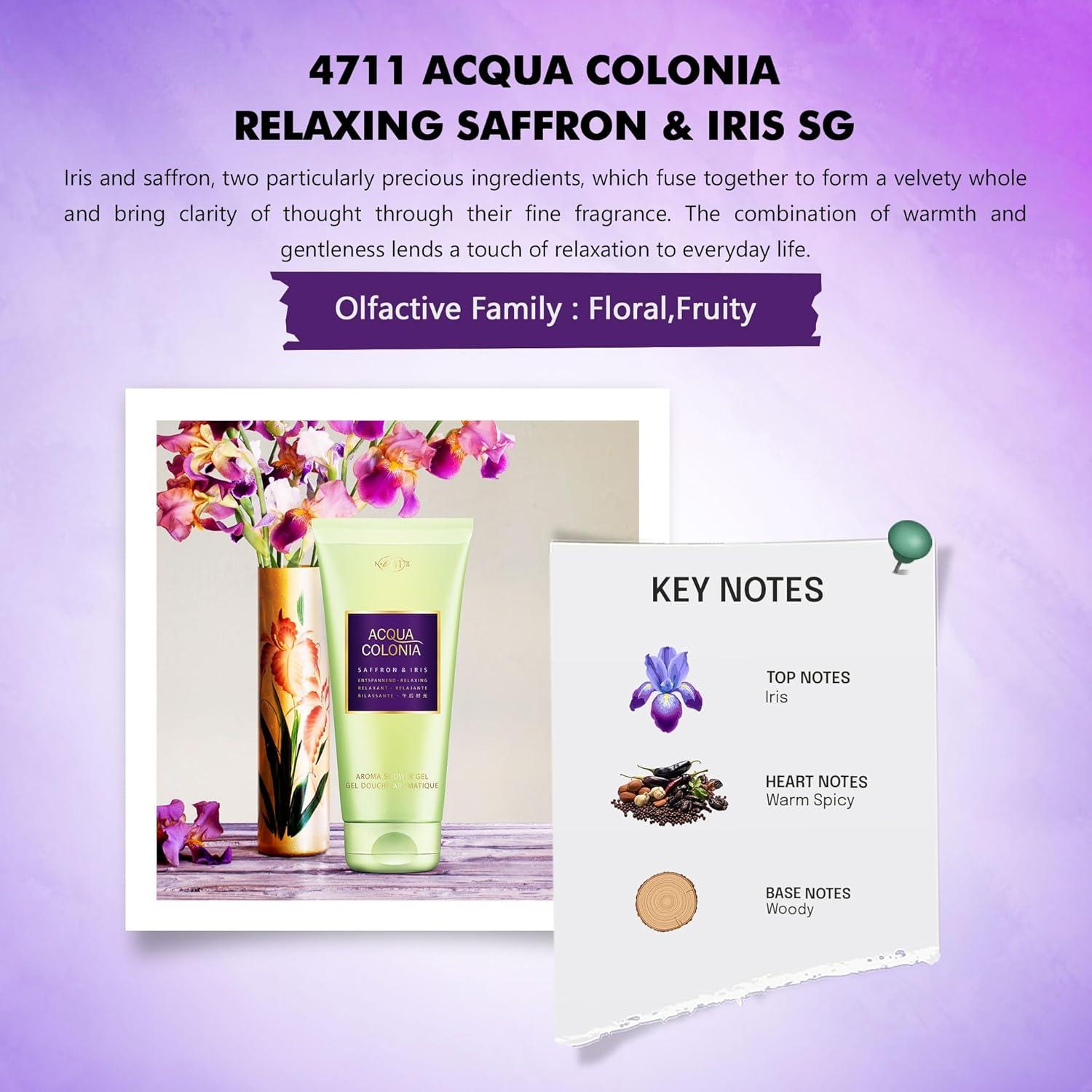 Gel de Ducha 4711 Aroma Azafrán e Iris 198g