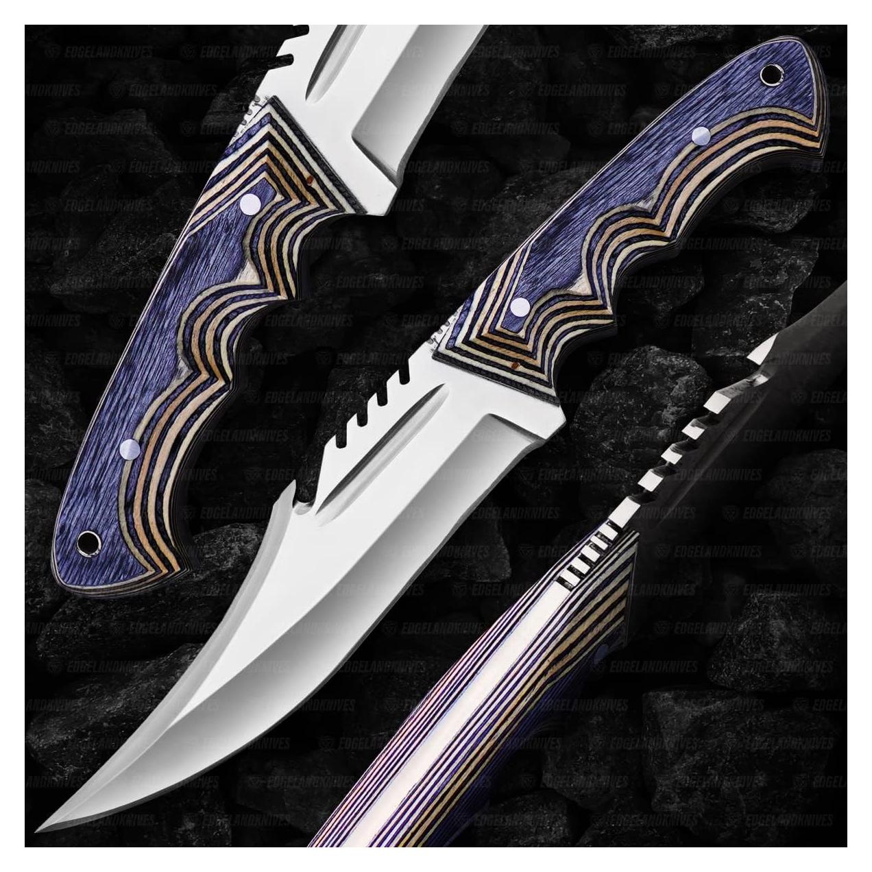 Cuchillo Bowie EdgeLandKnives 30.48 cm Acero D2 Mango Madera