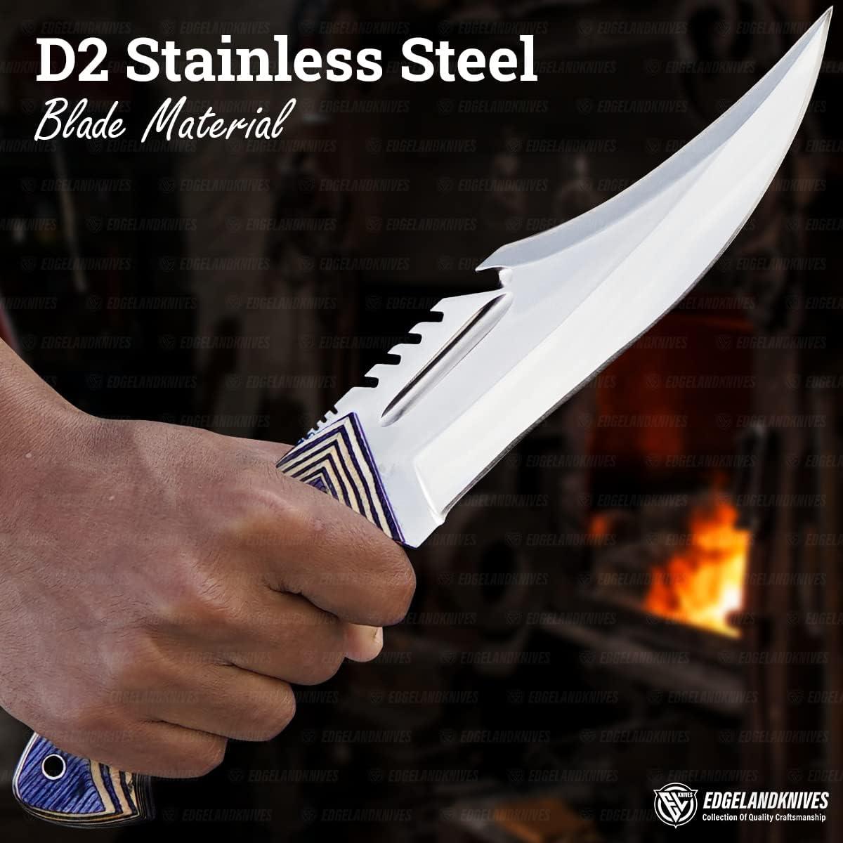 Cuchillo Bowie EdgeLandKnives 30.48 cm Acero D2 Mango Madera