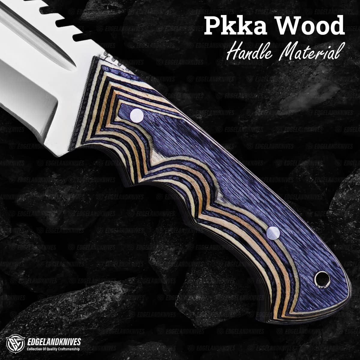 Cuchillo Bowie EdgeLandKnives 30.48 cm Acero D2 Mango Madera