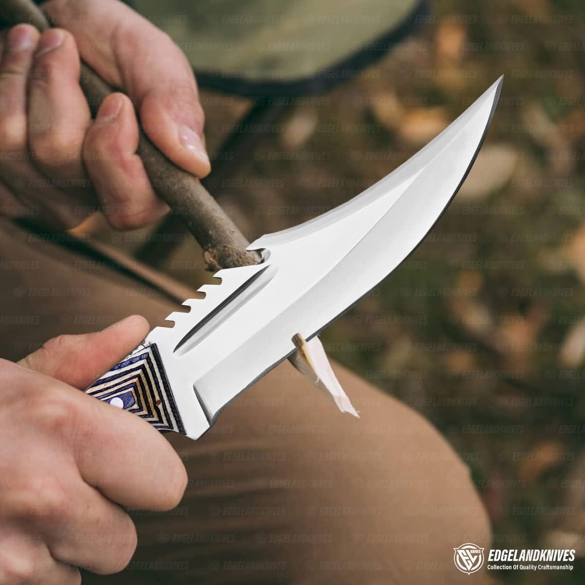 Cuchillo Bowie EdgeLandKnives 30.48 cm Acero D2 Mango Madera