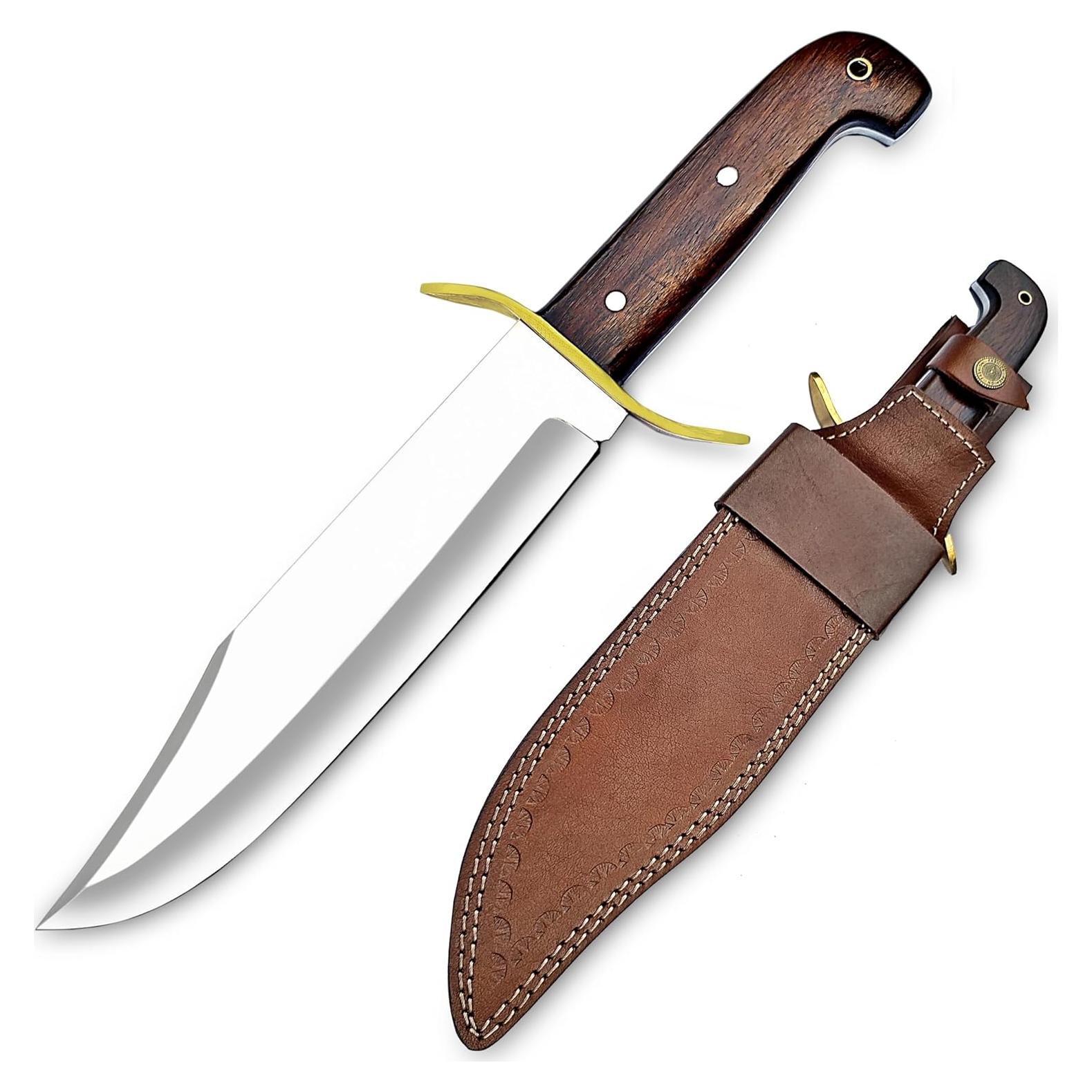 Cuchillo Bowie Grande Akari Craft Acero D2 con Funda de Cuero