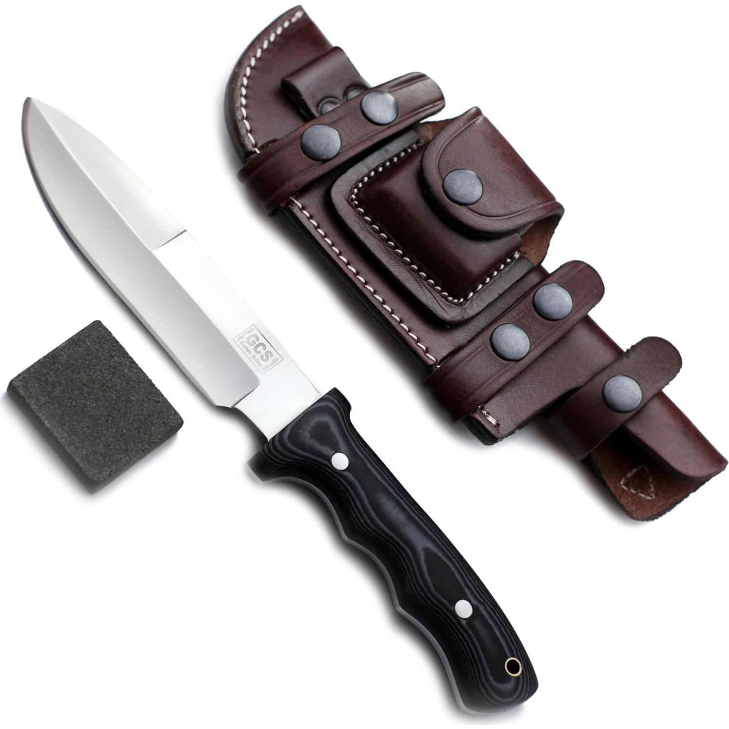 Cuchillo Táctico de Caza GCS 115 Marrón con Mango de Micarta