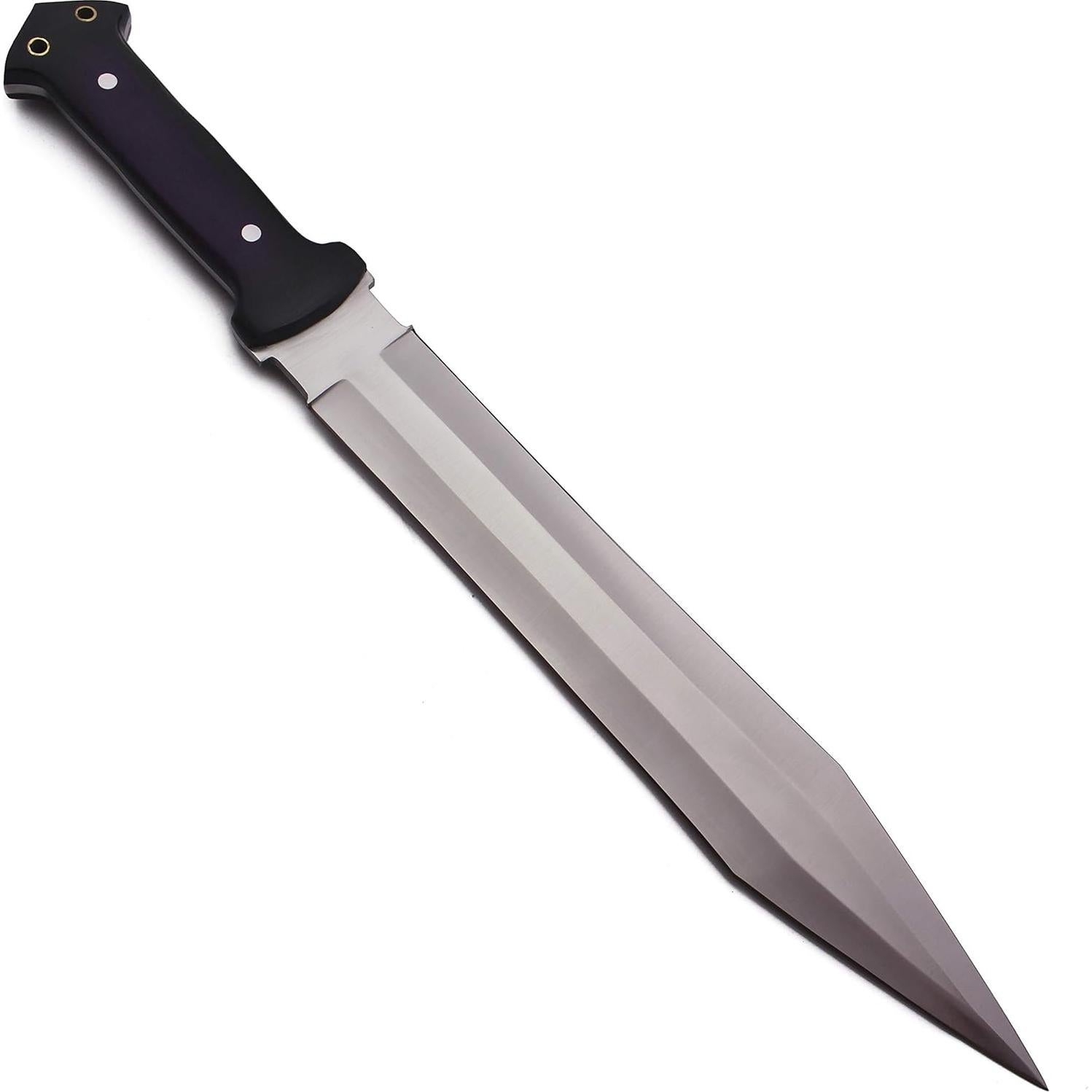 Cuchillo de Caza GCS D2 16.5" con Funda de Cuero y Afilador