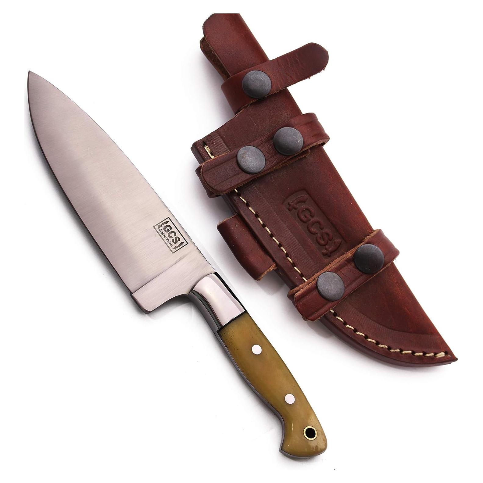 Cuchillo de Chef GCS 179 Hecho a Mano con Mango de Hueso