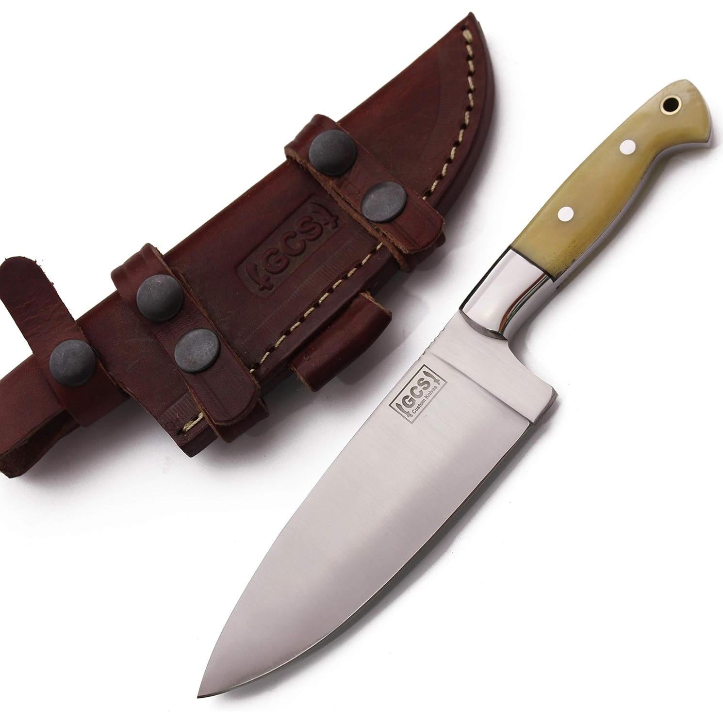 Cuchillo de Chef GCS 179 Hecho a Mano con Mango de Hueso