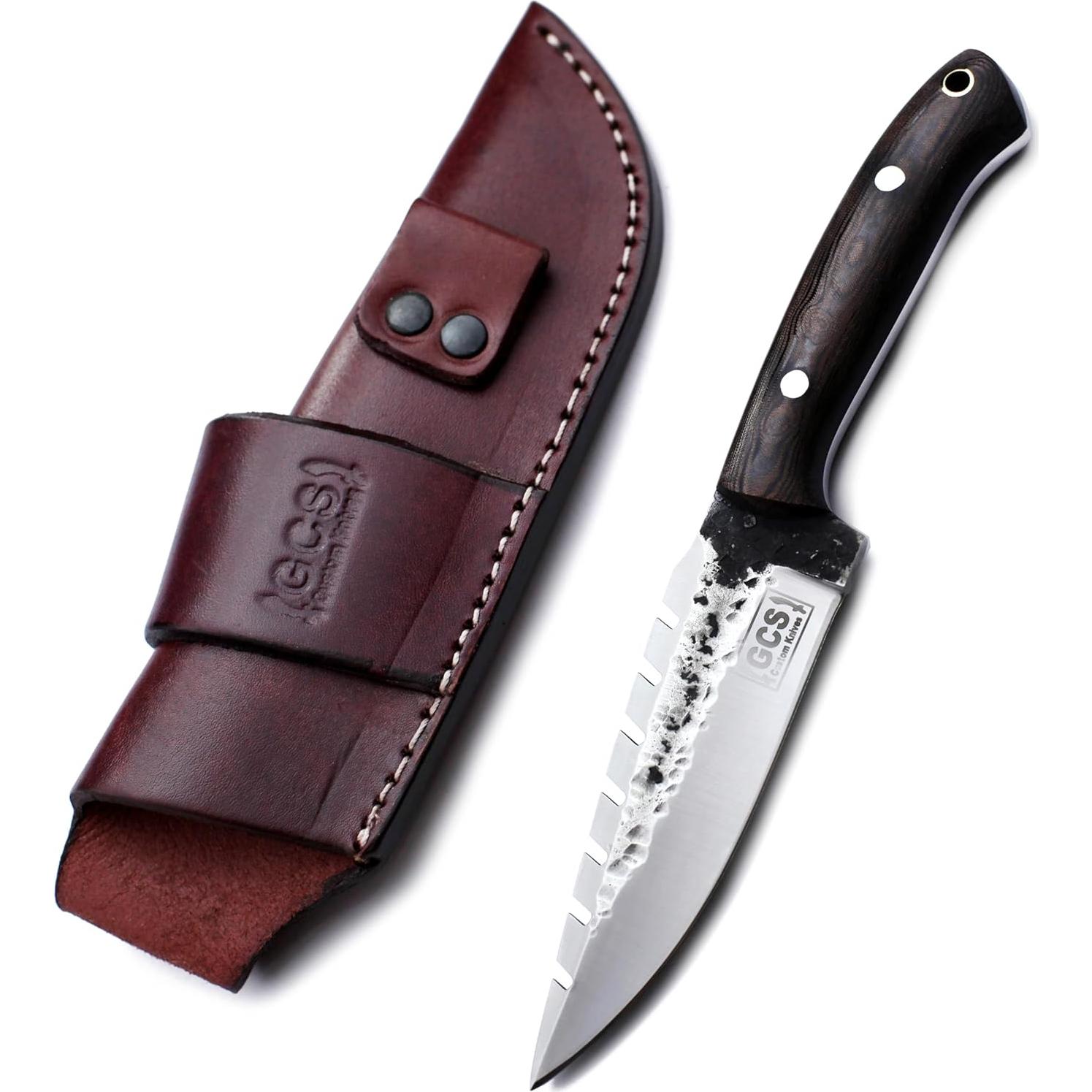 Cuchillo Táctico GCS 910B Hecho a Mano con Mango de Micarta