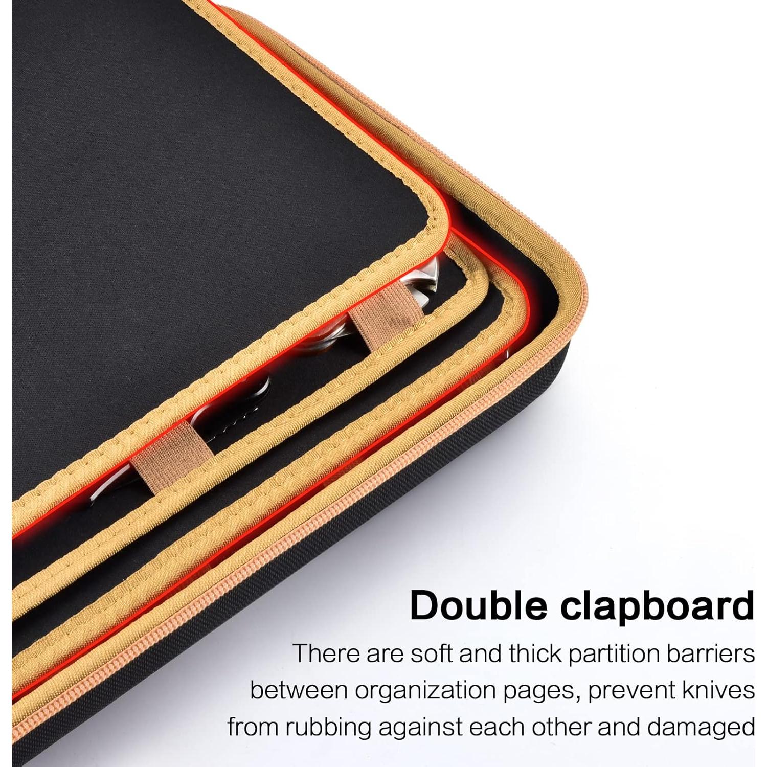 Estuche organizador de cuchillos Boobowl 64+ capacidad marrón