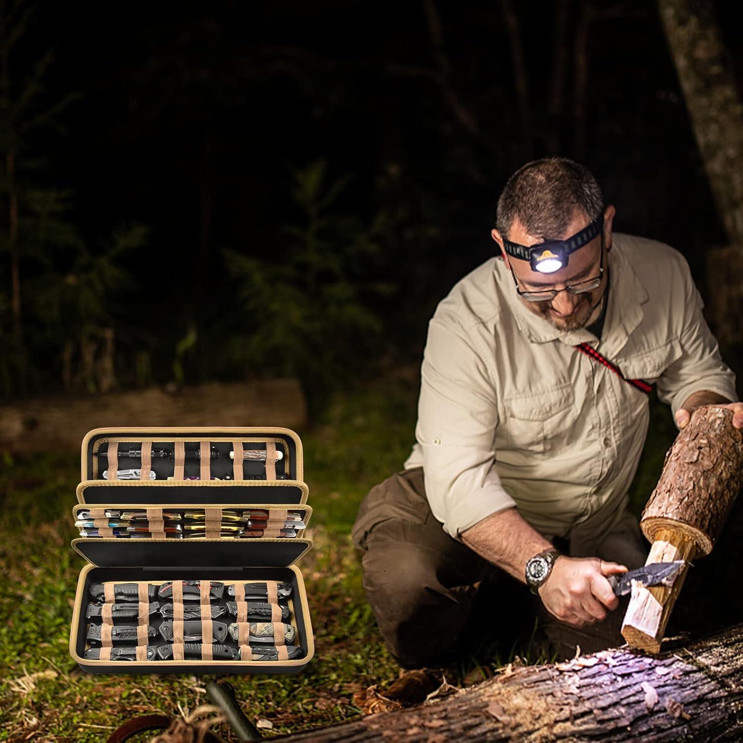 Estuche organizador de cuchillos Boobowl 64+ capacidad marrón