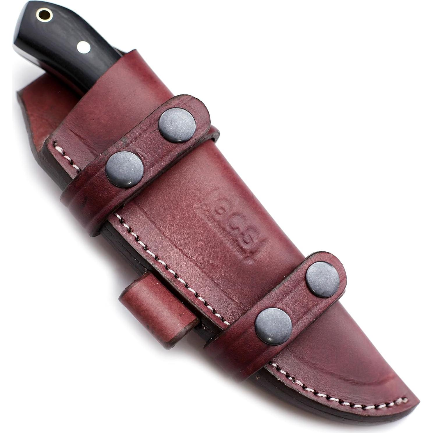 Cuchillo de Caza GCS 758 Hecho a Mano con Funda de Cuero