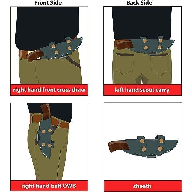 Cuchillo de Caza GCS 758 Hecho a Mano con Funda de Cuero