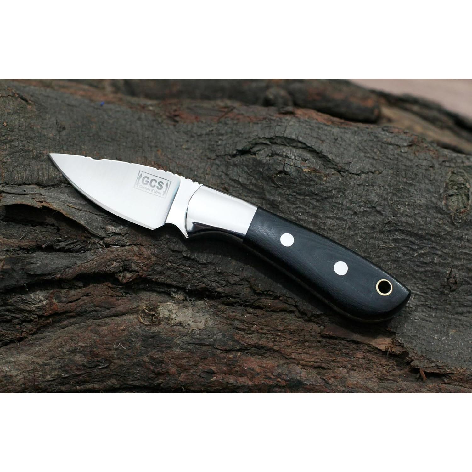 Cuchillo Táctico GCS de Acero D2 con Funda de Cuero 15.88 cm