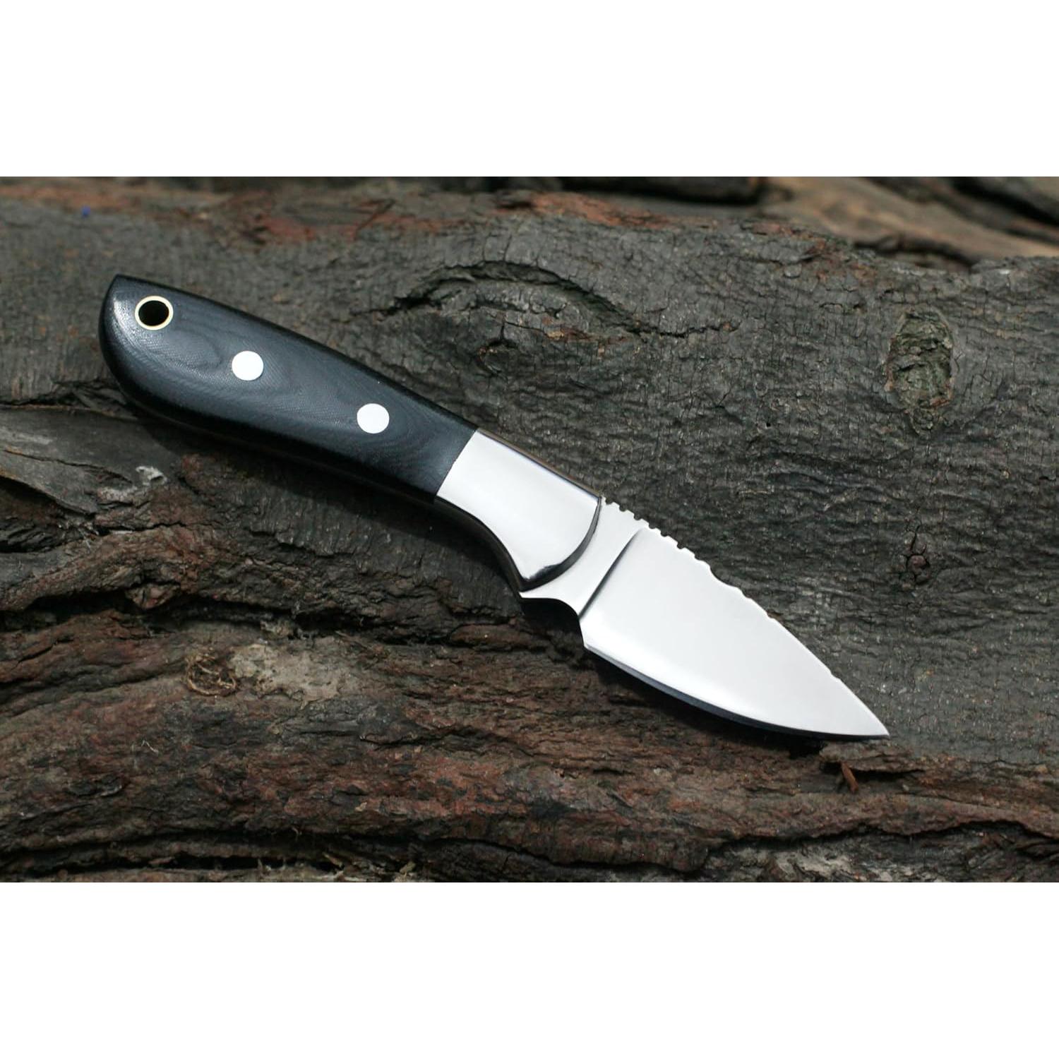 Cuchillo Táctico GCS de Acero D2 con Funda de Cuero 15.88 cm