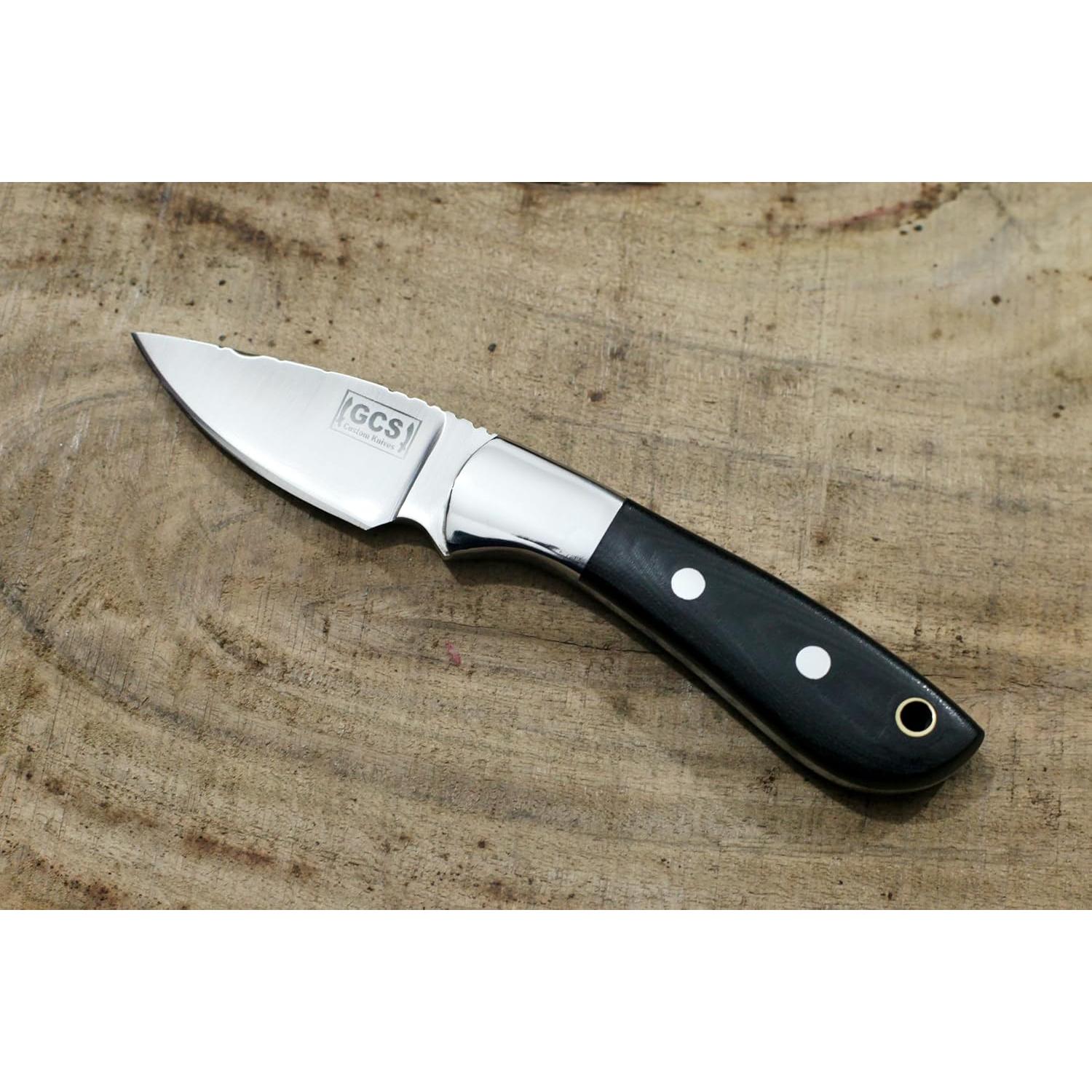 Cuchillo Táctico GCS de Acero D2 con Funda de Cuero 15.88 cm