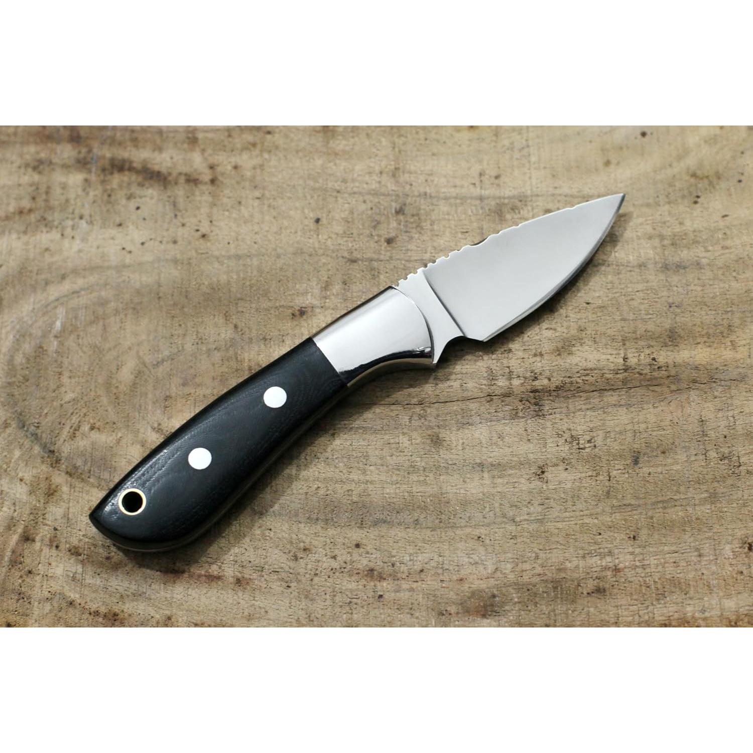 Cuchillo Táctico GCS de Acero D2 con Funda de Cuero 15.88 cm