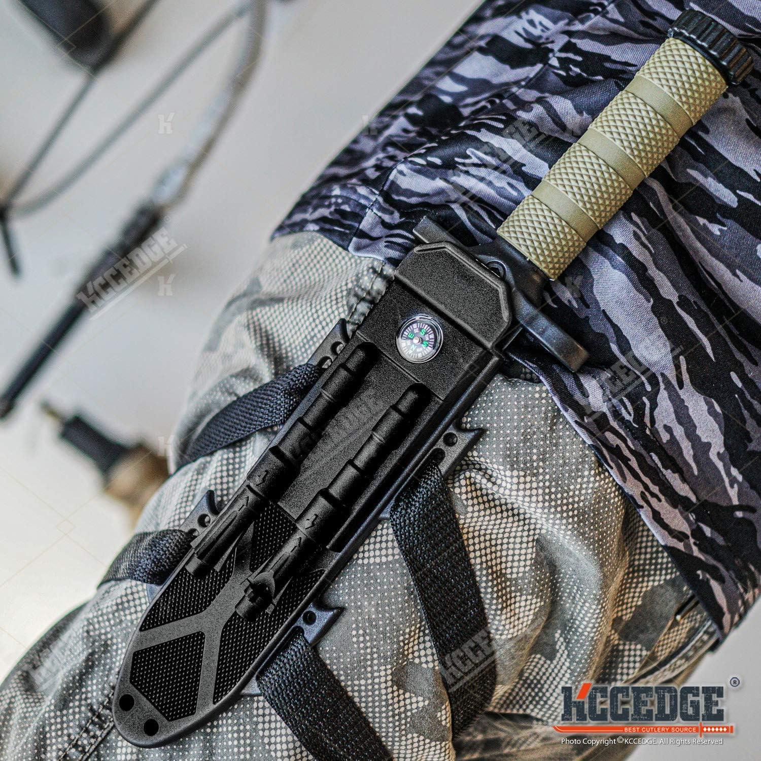 Cuchillo Táctico KCCEDGE 79408 32.38 cm Hoja Fija Verde Oliva