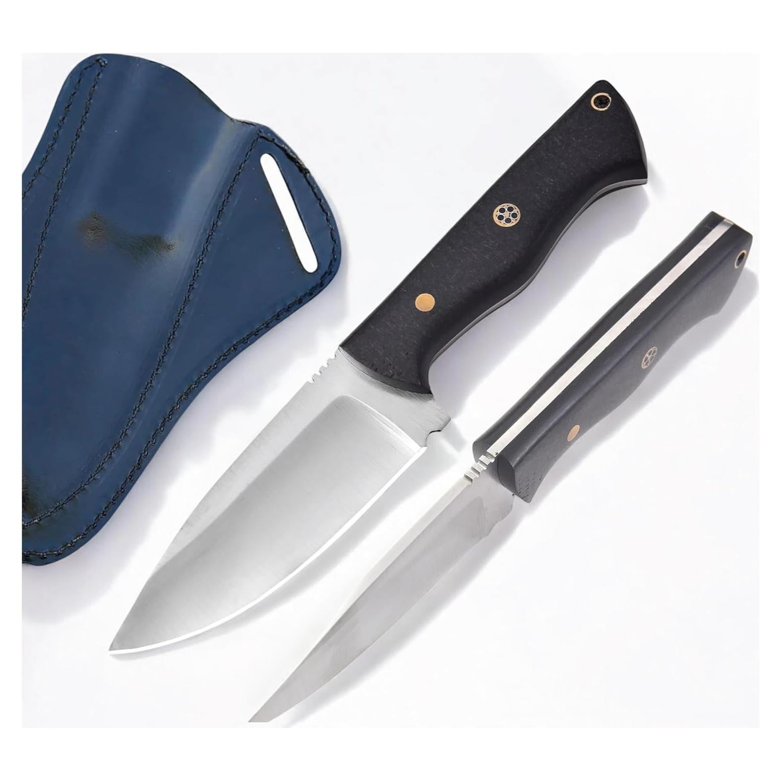 Cuchillo de Caza LIFAFA con Mango de Micarta y Funda de Cuero