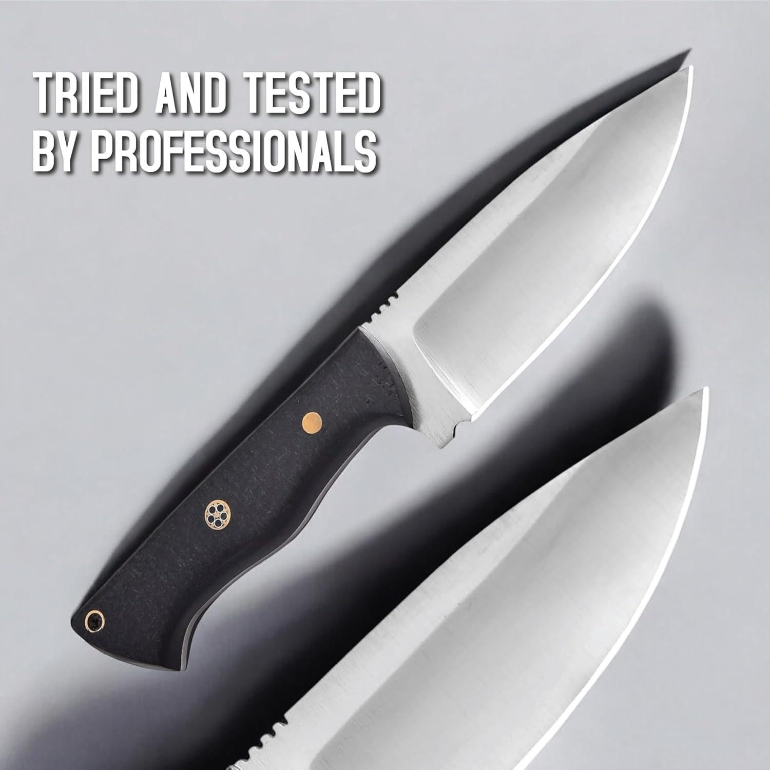 Cuchillo de Caza LIFAFA con Mango de Micarta y Funda de Cuero