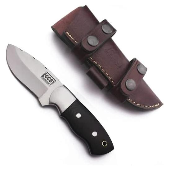 Cuchillo de Caza GCS 263 Hecho a Mano con Mango G10 y Funda de Cuero