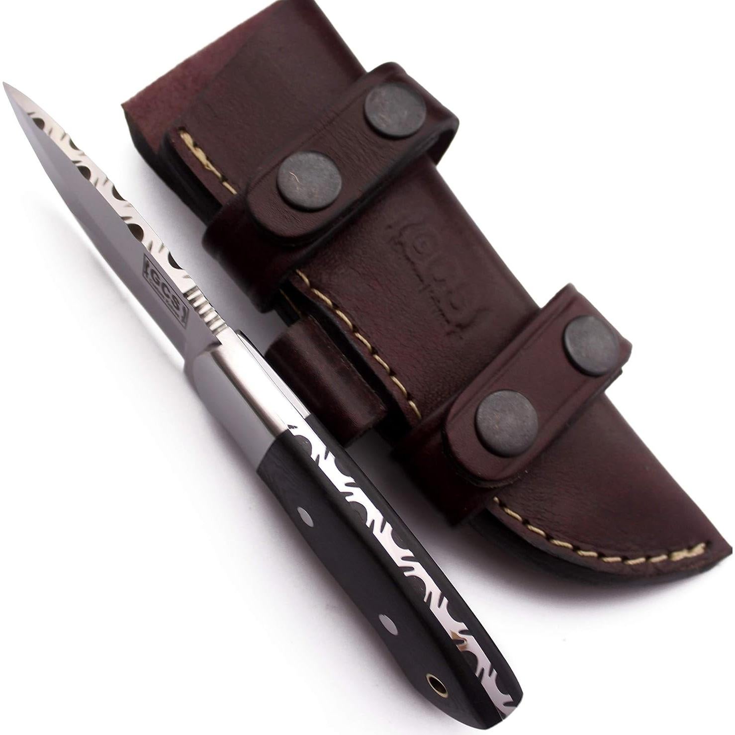 Cuchillo de Caza GCS 263 Hecho a Mano con Mango G10 y Funda de Cuero