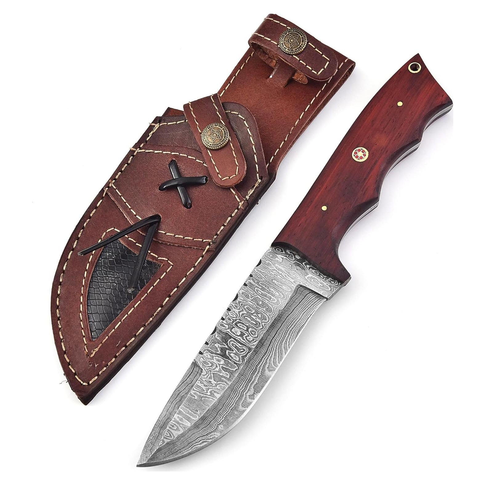 Cuchillo de Caza Bushcraft Cheetha Hunter 25.4 cm Acero Damasco