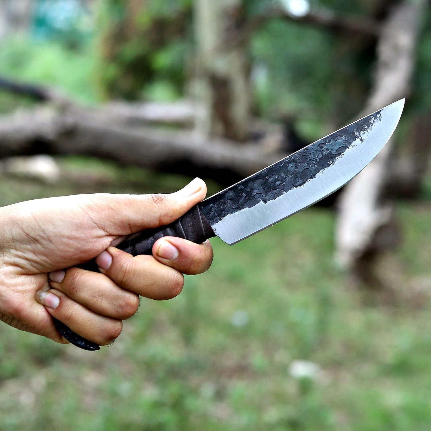 Cuchillo Nórdico Wazir Crafts 25.4 cm Cuervo de Odín Hecho a Mano