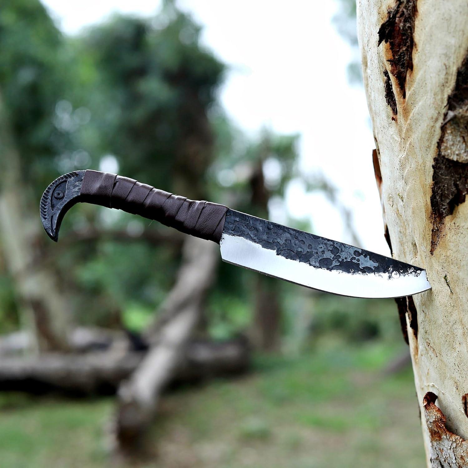 Cuchillo Nórdico Wazir Crafts 25.4 cm Cuervo de Odín Hecho a Mano