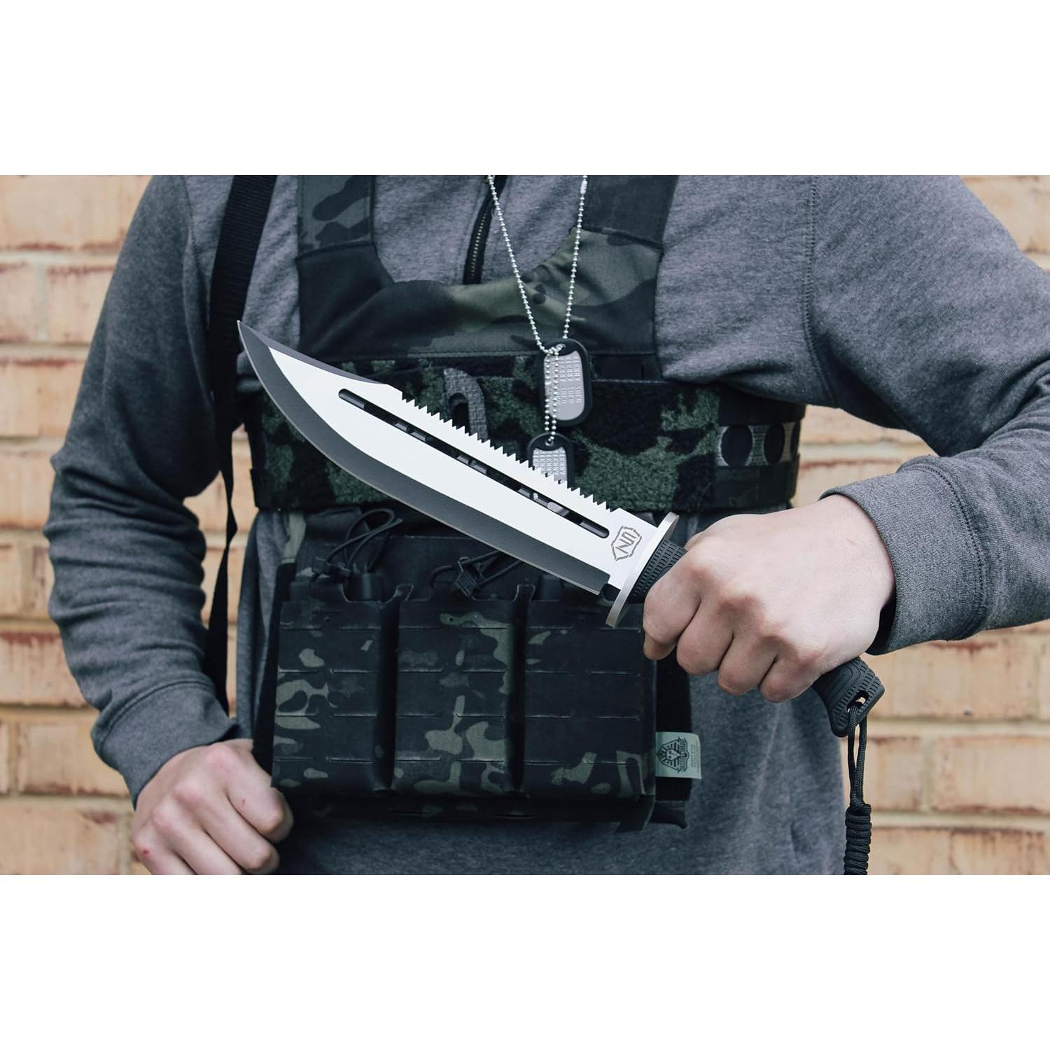 Cuchillo de Caza Sierra Zulu 10.5" Acero Inoxidable con Funda