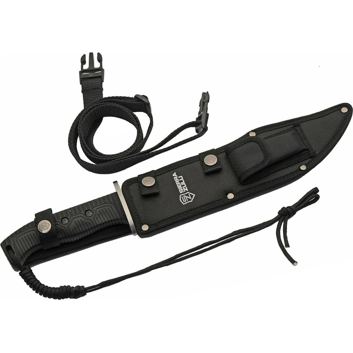 Cuchillo de Caza Sierra Zulu 10.5" Acero Inoxidable con Funda