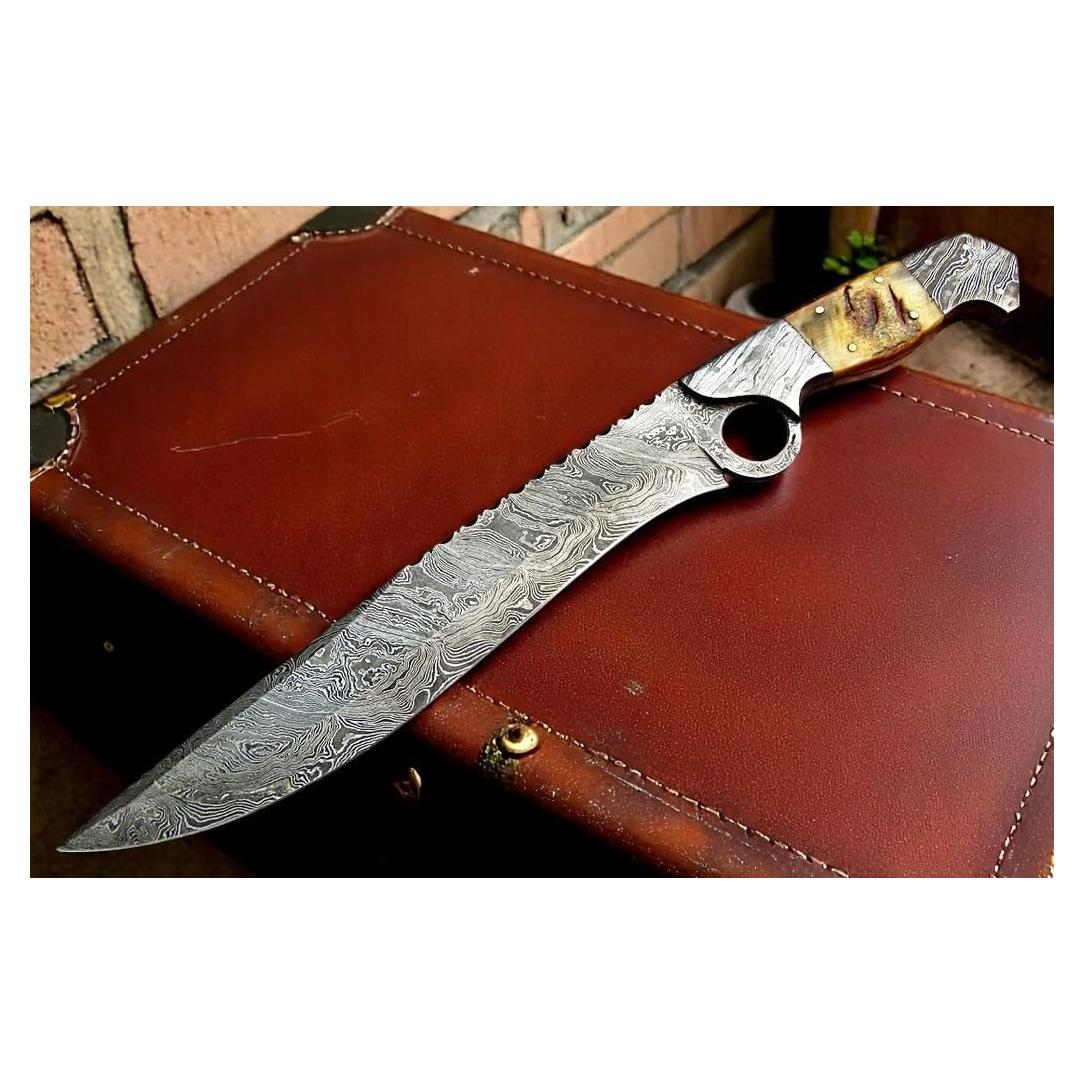Cuchillo Bowie Poshland RG-213 Acero Damasco 38.1 cm