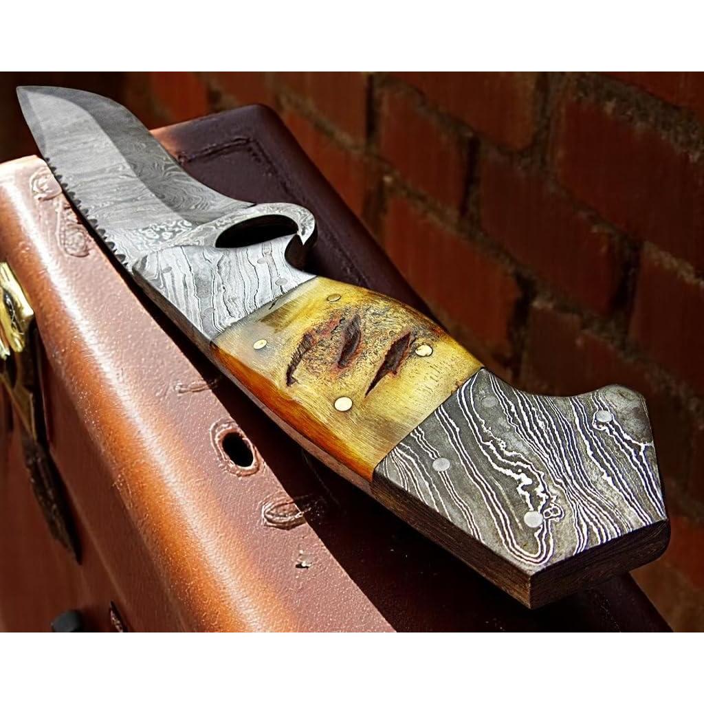 Cuchillo Bowie Poshland RG-213 Acero Damasco 38.1 cm