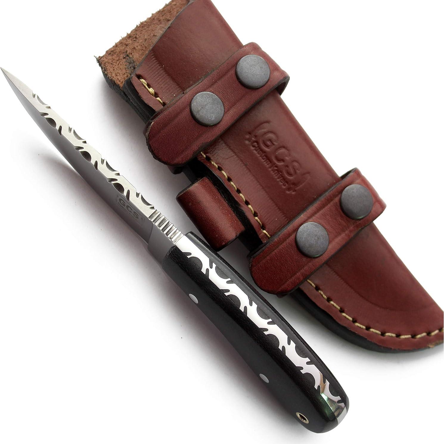 Cuchillo de Caza GCS 262 Hecho a Mano con Funda de Cuero