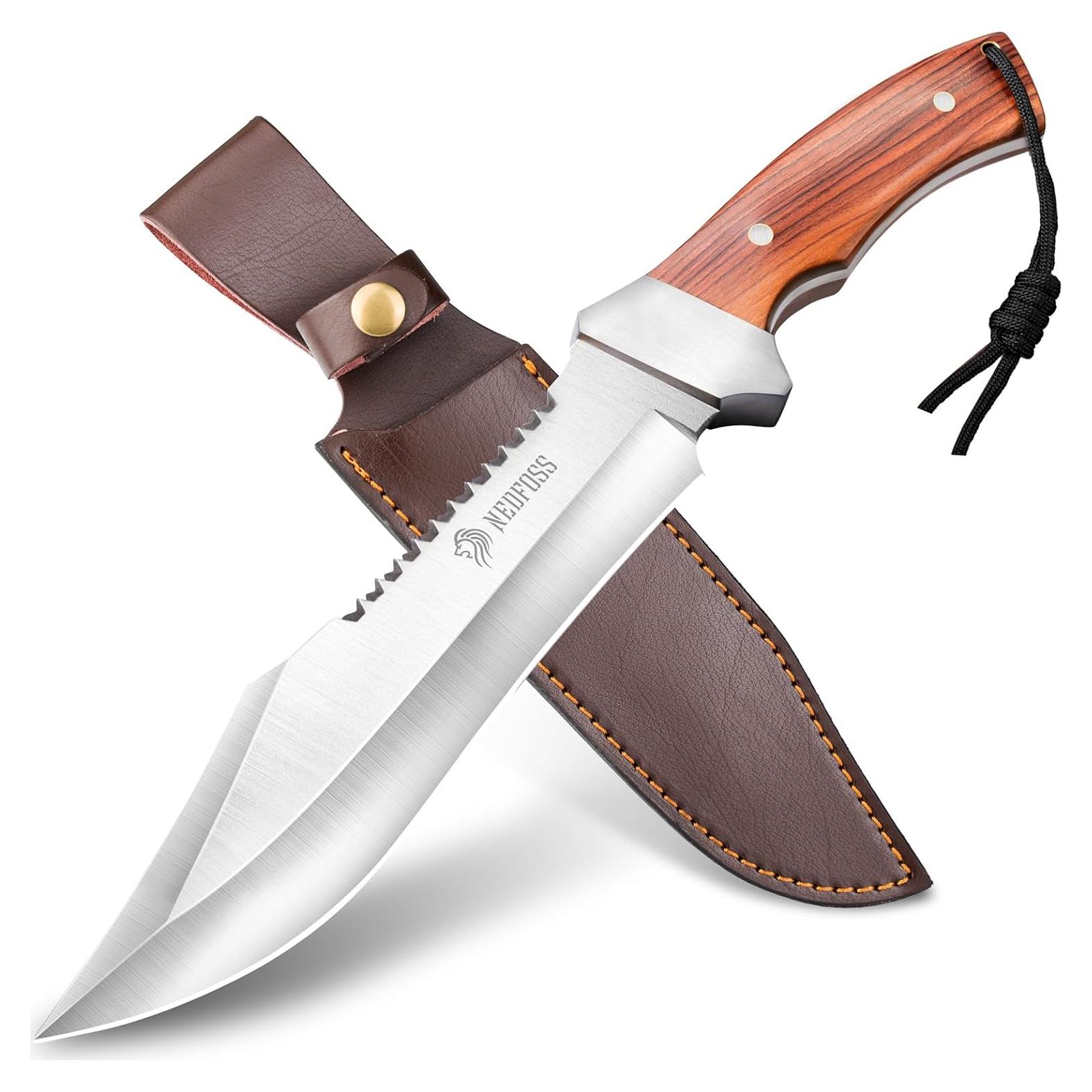 Cuchillo de Supervivencia NedFoss 33 cm con Funda de Cuero
