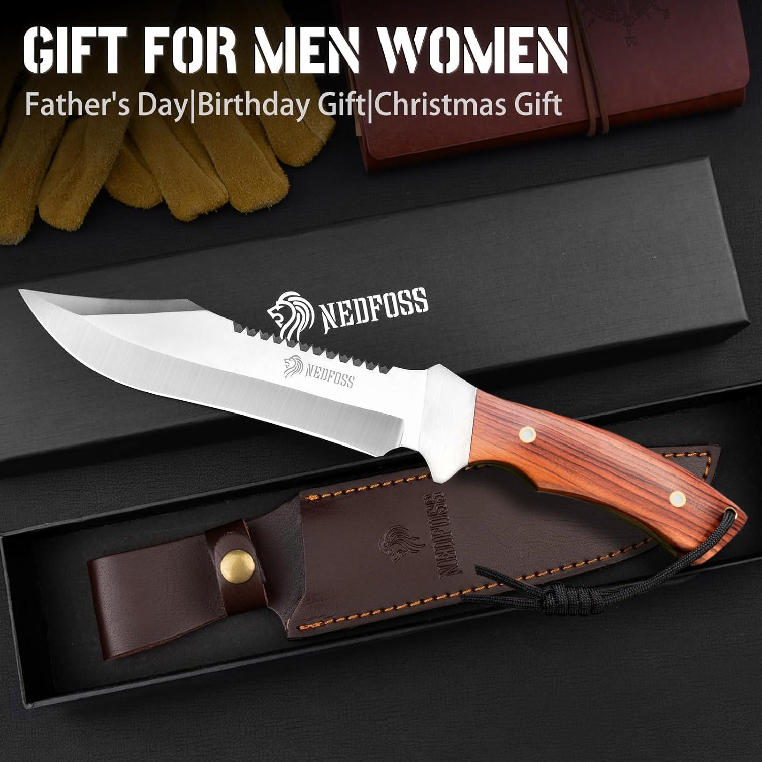 Cuchillo de Supervivencia NedFoss 33 cm con Funda de Cuero