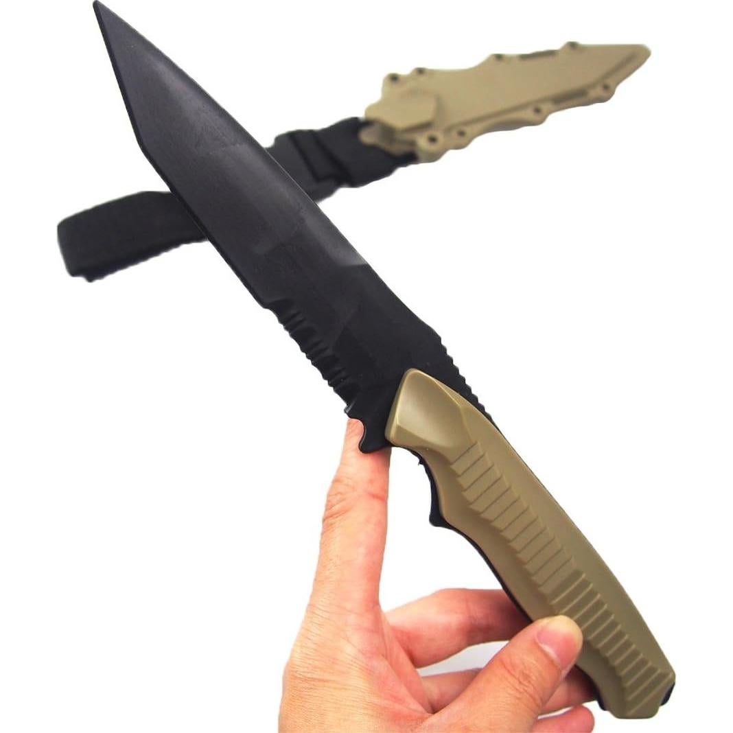 Cuchillo de Entrenamiento de Goma Táctico Tounlinx 30 cm con Funda