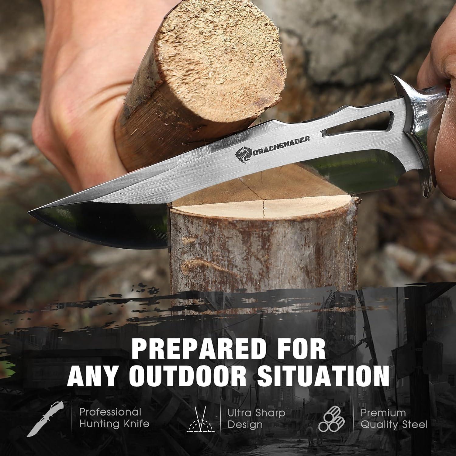 Cuchillo de Caza DRACHENADER TJ-PTG 26 cm Hoja Fija M390