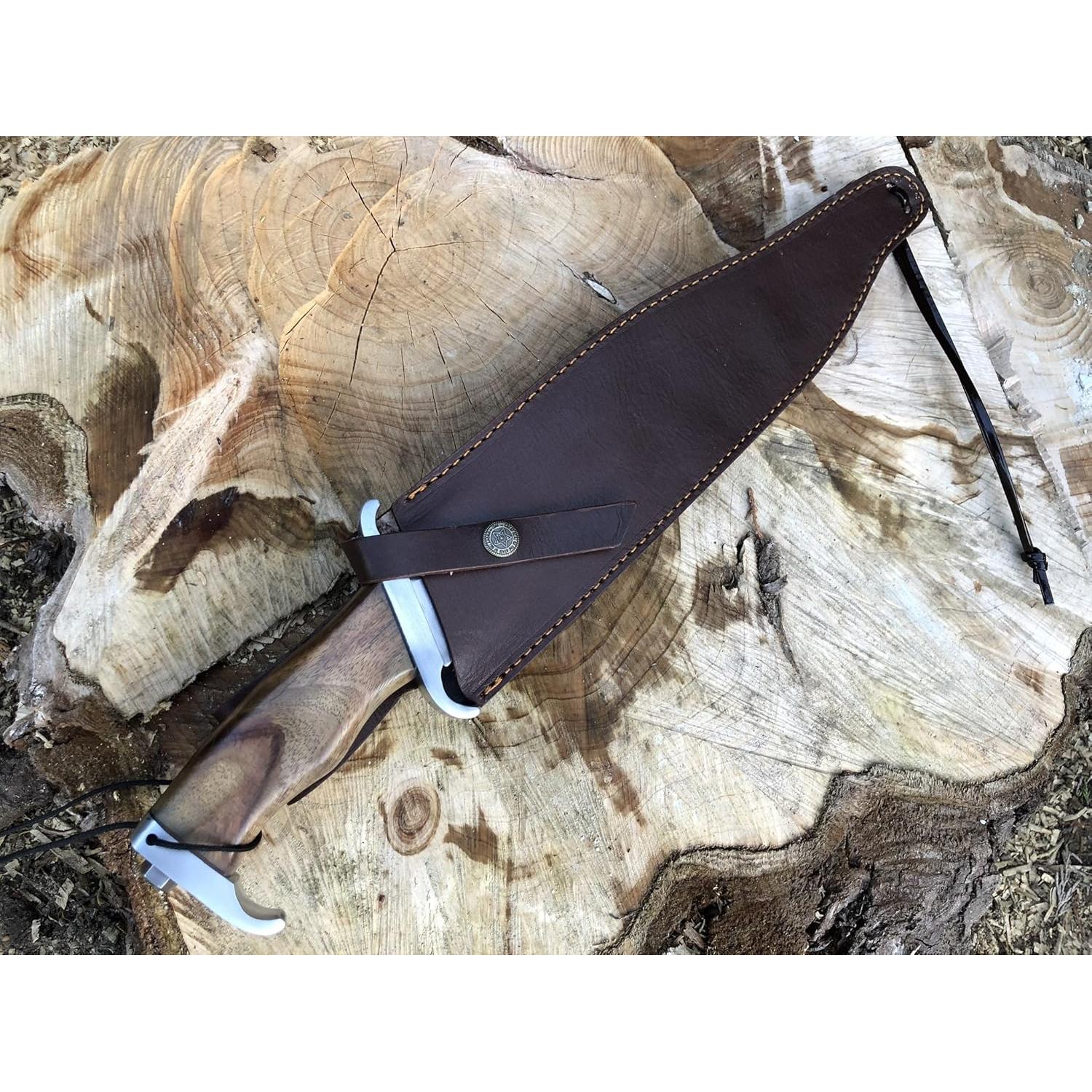 Cuchillo de Caza Perkin 40.64 cm con Funda de Cuero - Hoja Fija