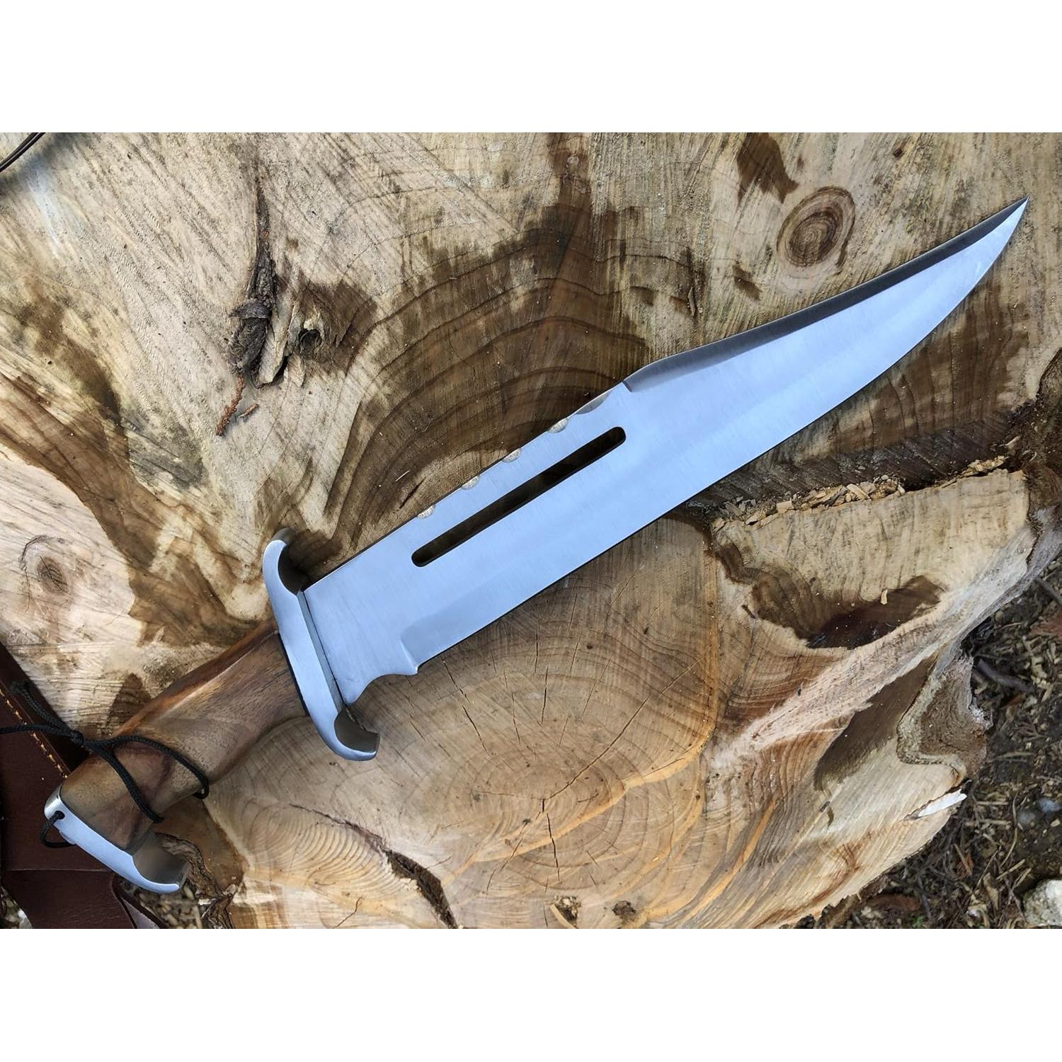Cuchillo de Caza Perkin 40.64 cm con Funda de Cuero - Hoja Fija