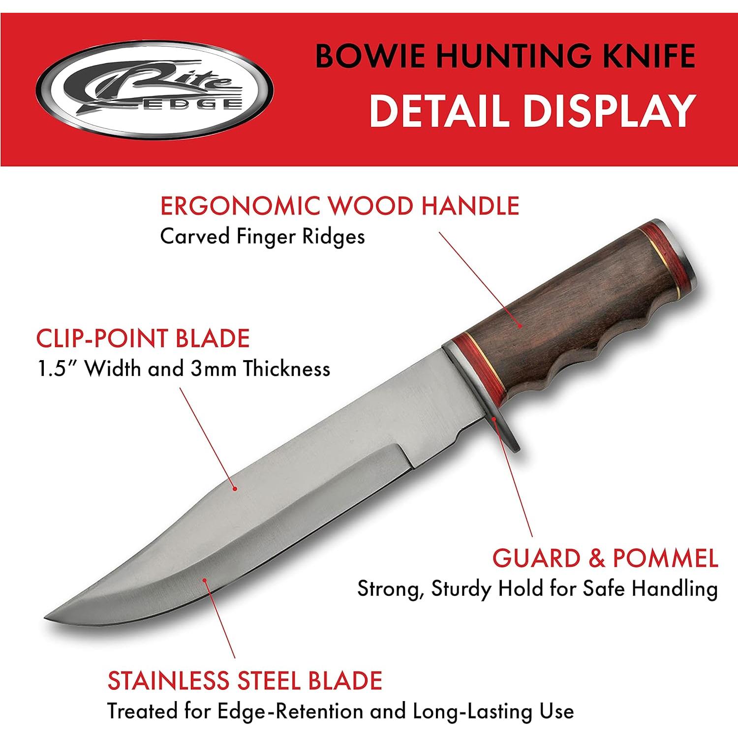 Cuchillo de Caza SZCO 30.48 cm Acero Inoxidable Mango Madera