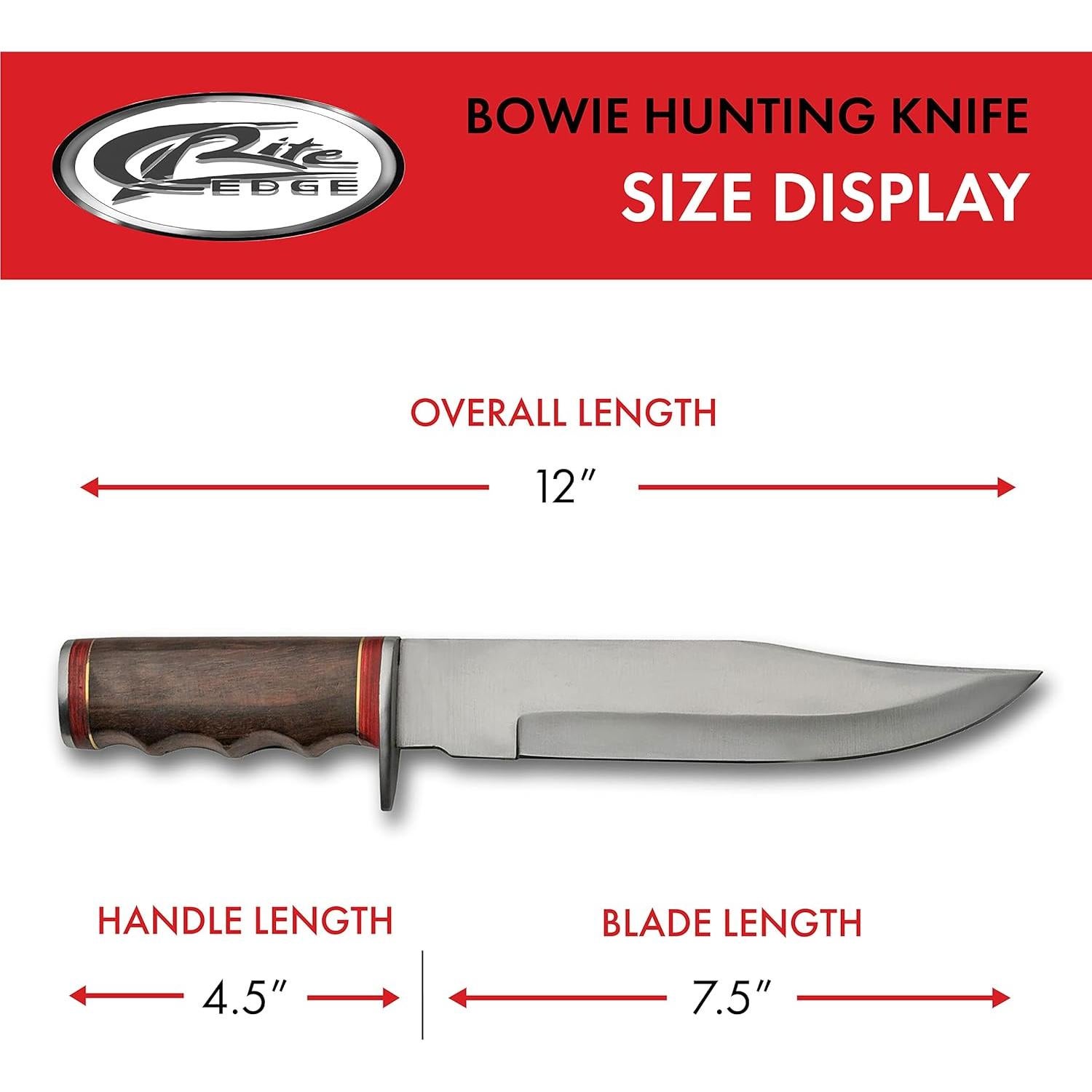 Cuchillo de Caza SZCO 30.48 cm Acero Inoxidable Mango Madera