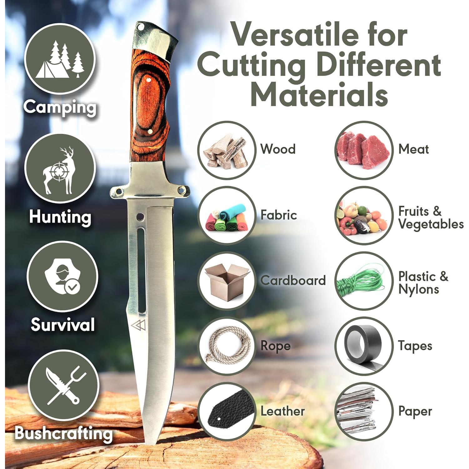 Cuchillo Bushcraft Kratos ZF1 30.48 cm Acero Inoxidable