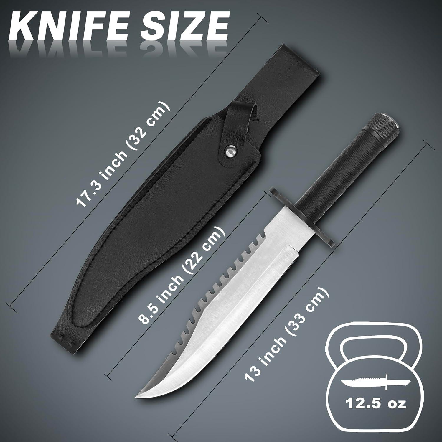 Cuchillo de Hoja Fija MADSABRE 33 cm con Funda y Brújula