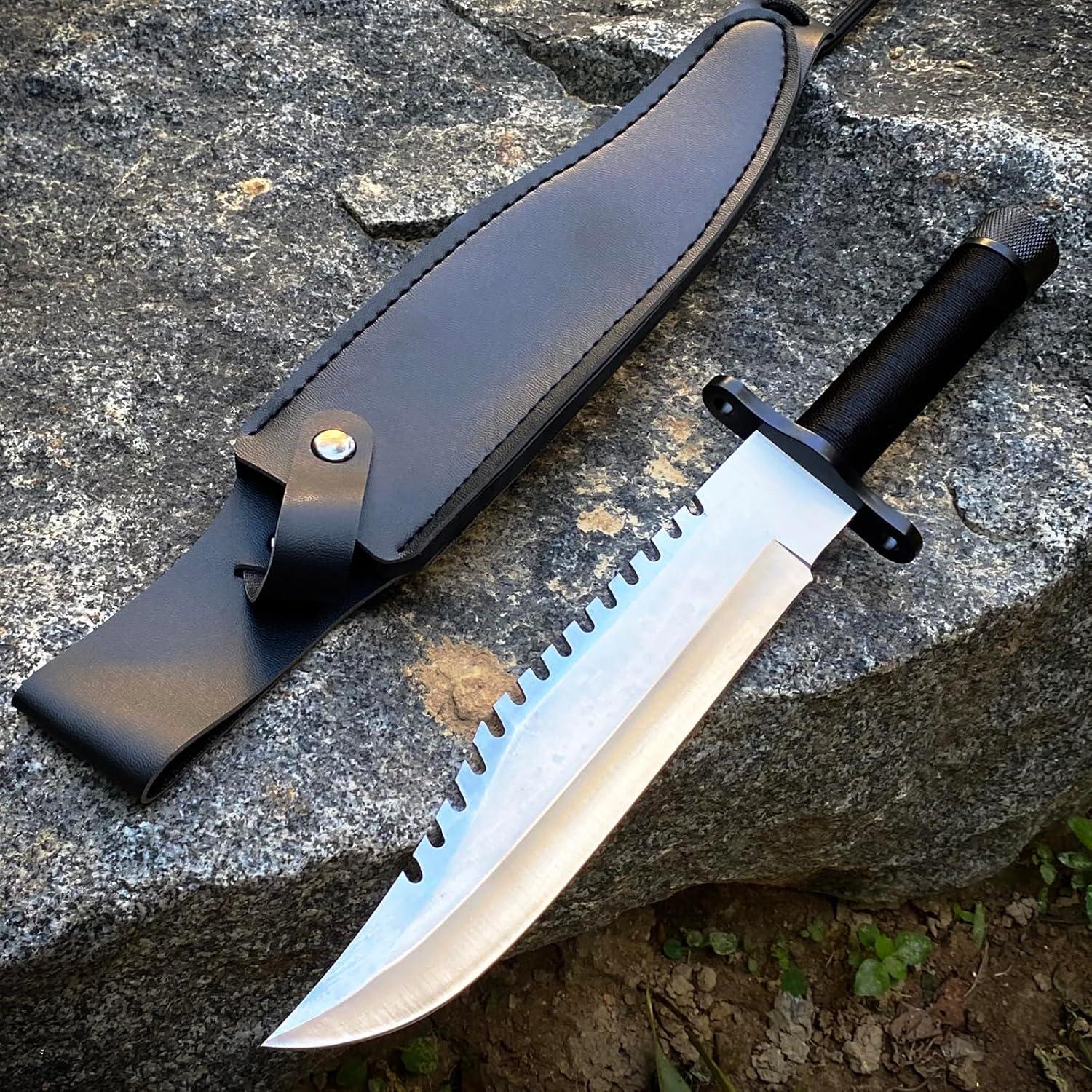 Cuchillo de Hoja Fija MADSABRE 33 cm con Funda y Brújula